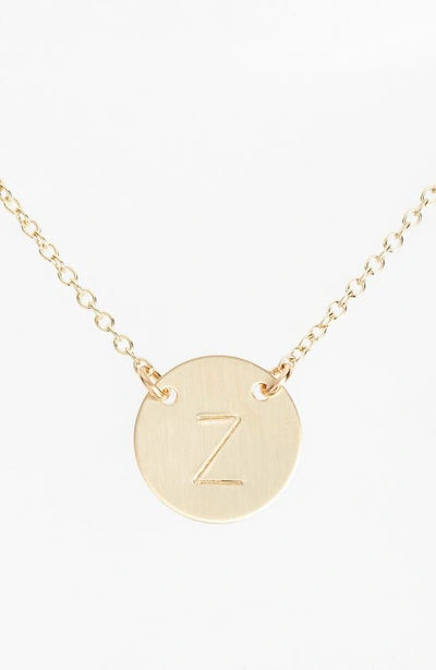 Nashelle 14k-gold Fill Anchored Initial Disc Necklace In 14k Gold Fill Z