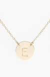 Nashelle 14k-gold Fill Anchored Initial Disc Necklace In 14k Gold Fill E