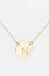 Nashelle 14k-gold Fill Anchored Initial Disc Necklace In 14k Gold Fill N