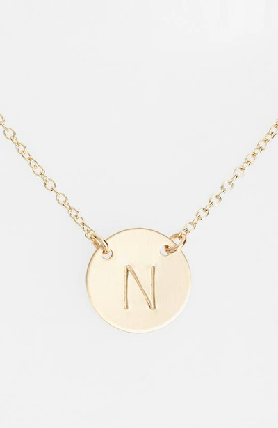 Nashelle 14k-gold Fill Anchored Initial Disc Necklace In 14k Gold Fill N