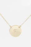 Nashelle 14k-gold Fill Anchored Initial Disc Necklace In 14k Gold Fill F