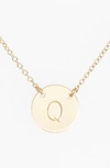 Nashelle 14k-gold Fill Anchored Initial Disc Necklace In 14k Gold Fill Q