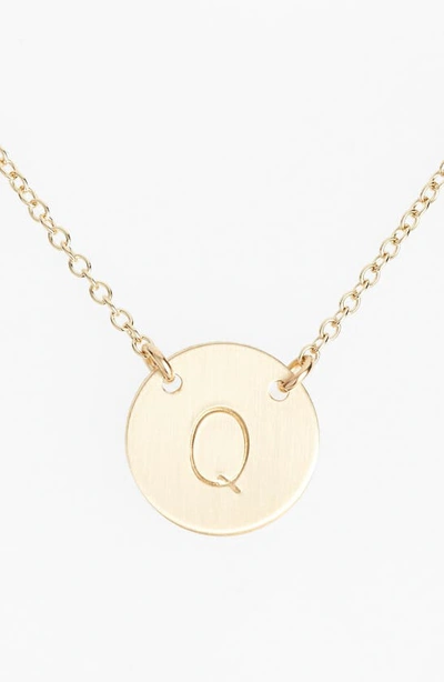 Nashelle 14k-gold Fill Anchored Initial Disc Necklace In 14k Gold Fill Q