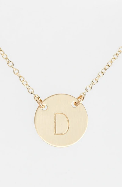 Nashelle 14k-gold Fill Anchored Initial Disc Necklace In 14k Gold Fill D
