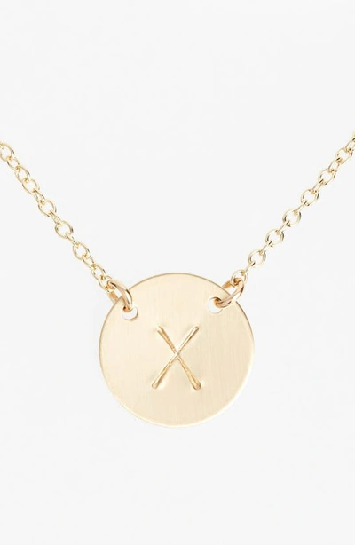 Nashelle 14k-gold Fill Anchored Initial Disc Necklace In 14k Gold Fill X