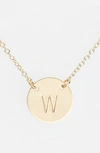 Nashelle 14k-gold Fill Anchored Initial Disc Necklace In 14k Gold Fill W