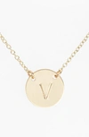 Nashelle 14k-gold Fill Anchored Initial Disc Necklace In 14k Gold Fill V