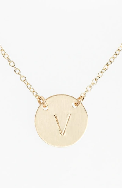 Nashelle 14k-gold Fill Anchored Initial Disc Necklace In 14k Gold Fill V