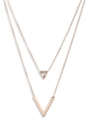 Knotty Double Strand Pendant Necklace In Rose Gold