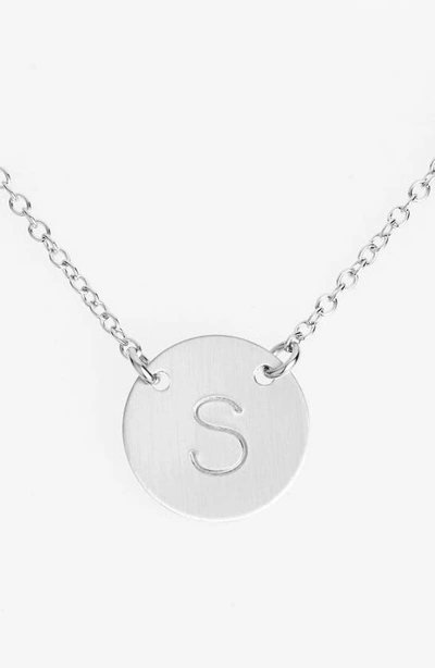 Nashelle Sterling Silver Initial Disc Necklace In Sterling Silver S