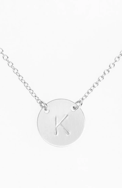 Nashelle Sterling Silver Initial Disc Necklace In Sterling Silver K