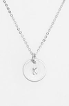 Nashelle Sterling Silver Initial Mini Disc Necklace In Sterling Silver K