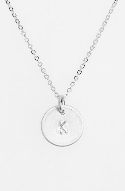 Nashelle Sterling Silver Initial Mini Disc Necklace In Sterling Silver K