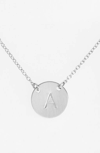 Nashelle Sterling Silver Initial Disc Necklace In Sterling Silver A