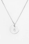 Nashelle Sterling Silver Initial Mini Disc Necklace In Sterling Silver C