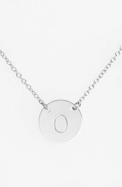 Nashelle Sterling Silver Initial Disc Necklace In Sterling Silver O