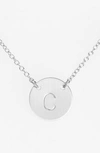 Nashelle Sterling Silver Initial Disc Necklace In Sterling Silver C