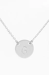 Nashelle Sterling Silver Initial Disc Necklace In Sterling Silver G