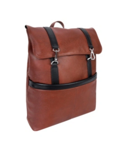 Mcklein Element 17" Flap-over Laptop Tablet Backpack In Brown