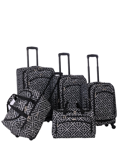 American Flyer Astor Collection 5 Piece Luggage Set In Black