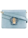 Dolce & Gabbana Lucia Lizard-effect Leather Shoulder Bag In Blue