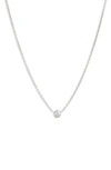 Bony Levy Petite Bezel Diamond Solitaire Necklace In White Gold/ Diamond