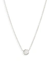 Bony Levy Small Bezel Diamond Solitaire Necklace In White Gold/ Diamond