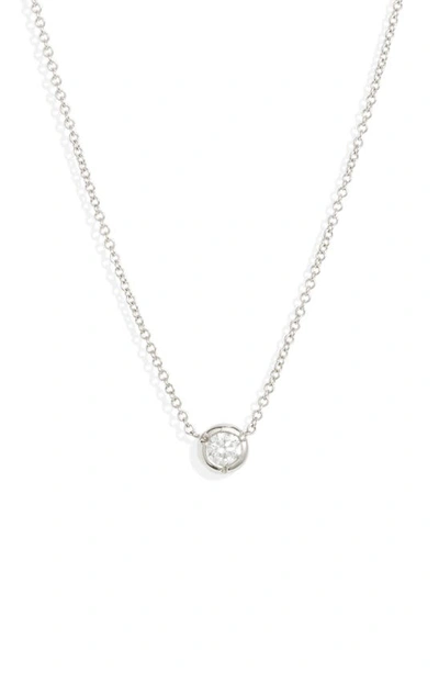 Bony Levy Small Bezel Diamond Solitaire Necklace In White Gold/ Diamond