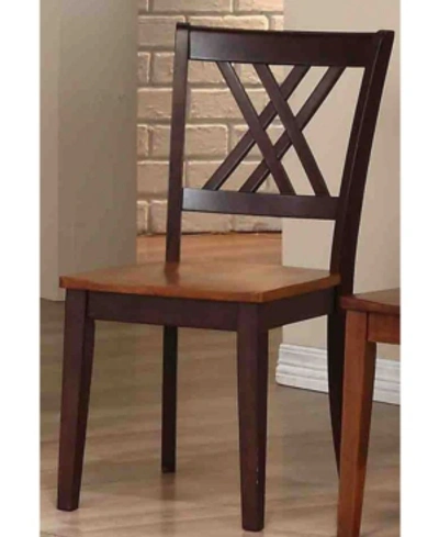 Iconic Furniture Company Double X-back Dining Chairs, Set Of 2 In Mocha