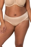 Curvy Couture Tulip Lace Trim Briefs In Bombshell Nude