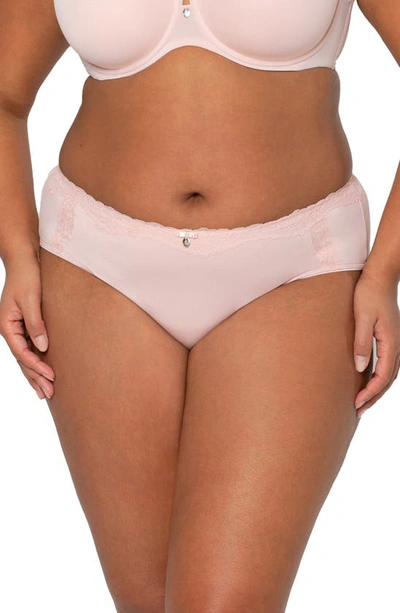 Curvy Couture Cotton Luxe Hipster In Blushing Rose