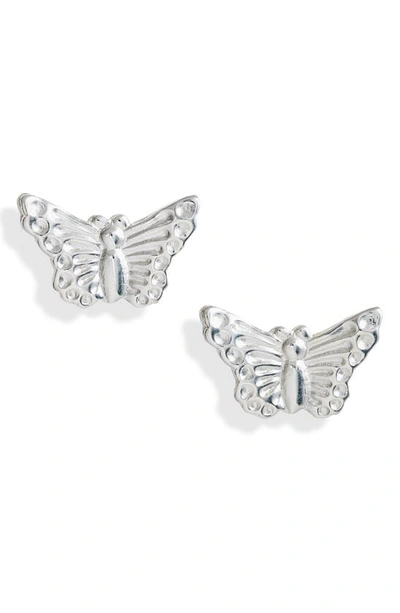 Set & Stones Madi Butterfly Stud Earrings In Silver