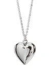 Set & Stones Roxy Heart Locket Necklace In Silver