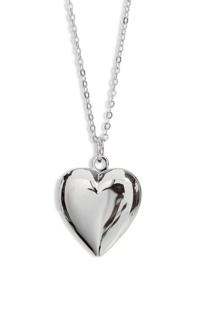 Set & Stones Roxy Heart Locket Necklace In Silver