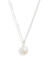 Set & Stones Adelle Keshi Pearl Necklace In Silver/ Pearl