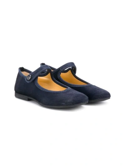 Gallucci Kids' Snap-button Ballerinas In Blue