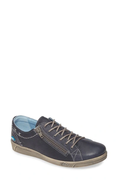 Cloud Aika Sneaker In Blue Brushed Sole Leather