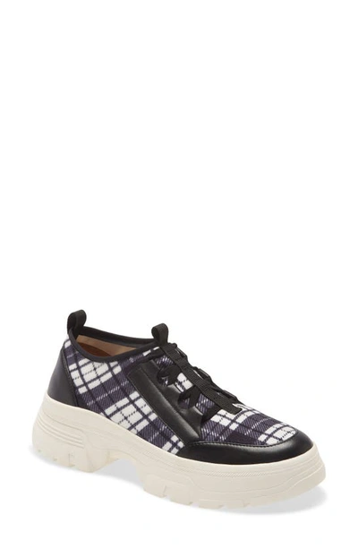 Linea Paolo Rowen Sneaker In Black/ Blue Print Fabric