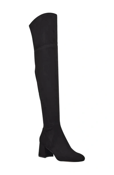 Marc Fisher Ltd Yahila Over The Knee Boot In Black Faux Suede