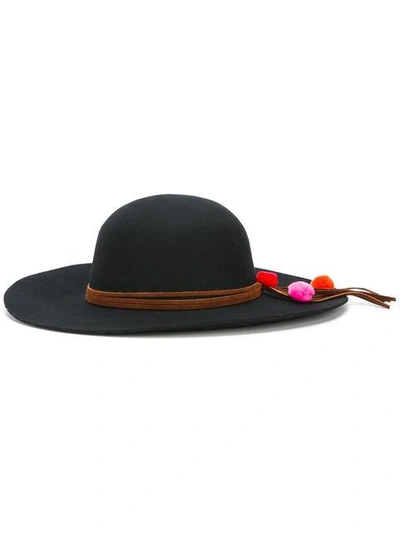 Sensi Studio Pom Pom Detail Hat In Black