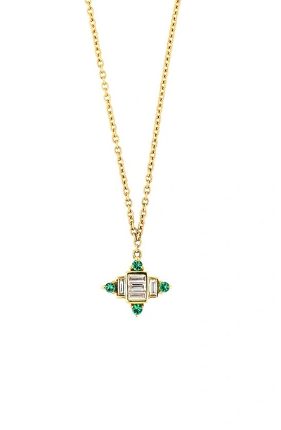 Bony Levy El Mar Emerald & Diamond Pendant Necklace In Yellow Gold