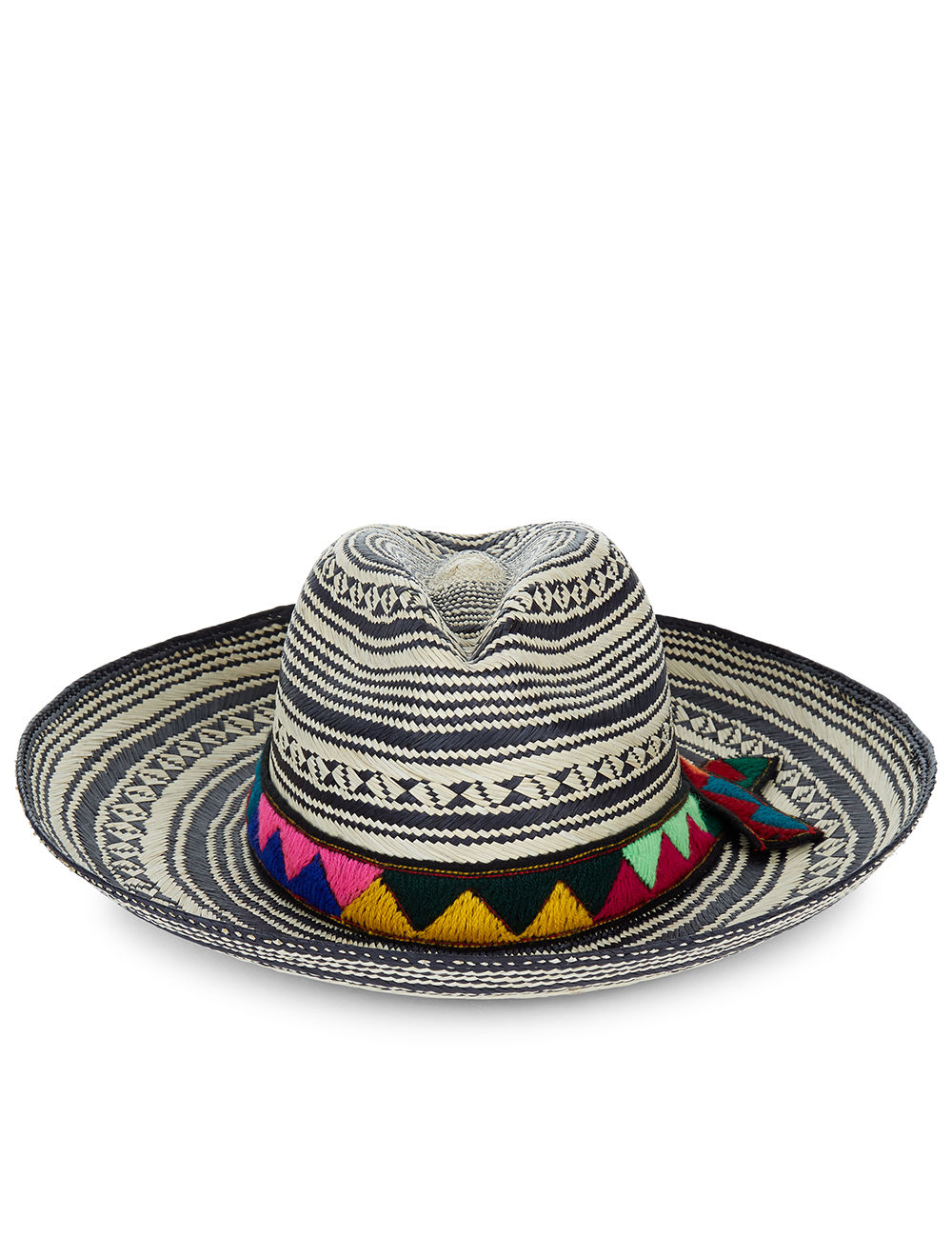 Sensi Studio Black & Beige Colombia Panama Straw Hat | ModeSens