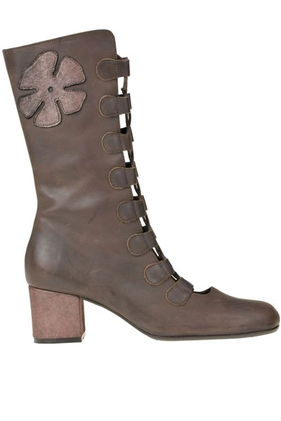 Rose's Roses Lola Lace Up Boots In Brown