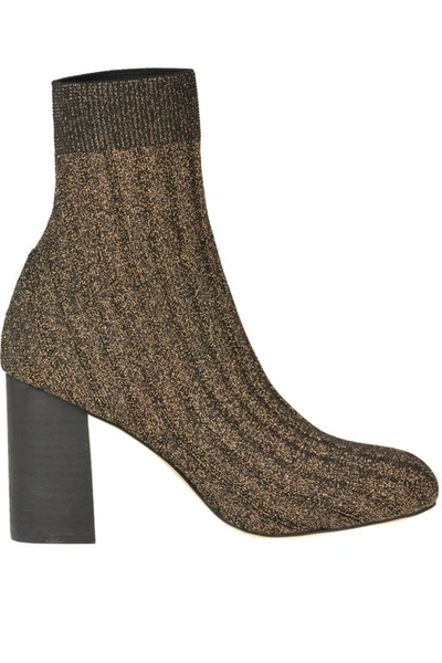 Maliparmi Metallic Effect Knit Ankle-boots In Gold