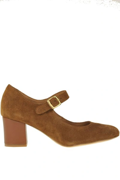 Anthology Paris Suede Mary Jane Pumps In Brown