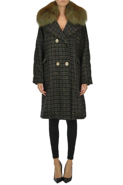 Martylo Quilted Down Back Coat In Green