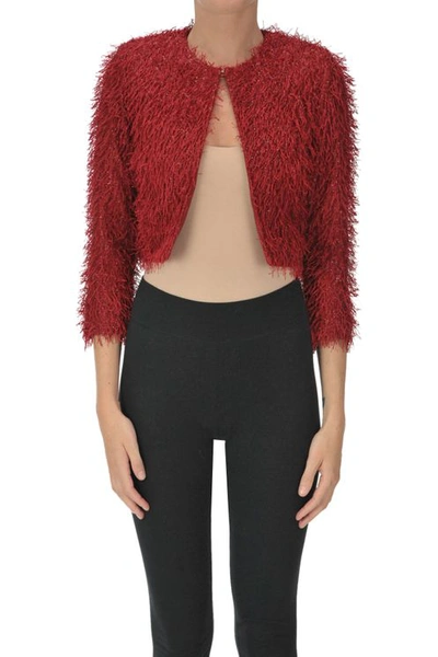 Nualy Fringed Cropped Jacket In Red