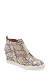 Linea Paolo Felicia Iii Wedge Sneaker In Gold Snake Print Leather