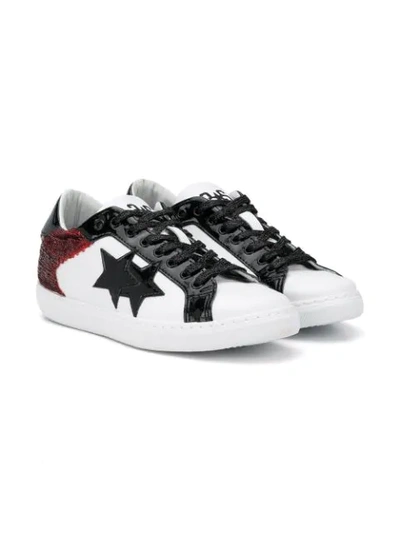 2 Star Teen Start Lace-up Trainers In White