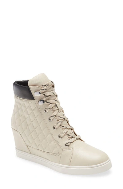 Linea Paolo Linea Paola Fiji Wedge Sneaker In Cream/ Black Leather